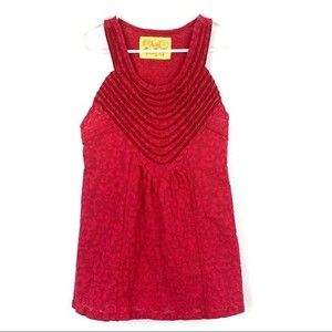 free people red lace halter tank medium